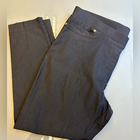 Anne Klein Black Slim pull on high rise Legging pants Elastic Waistband size XL - Picture 2 of 14